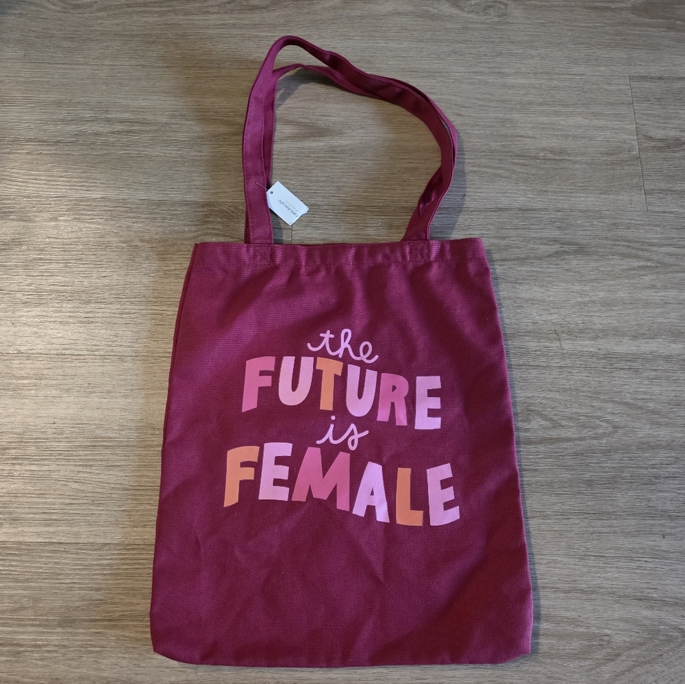 NWT The Future Is Female Burgundy Tote Bag
